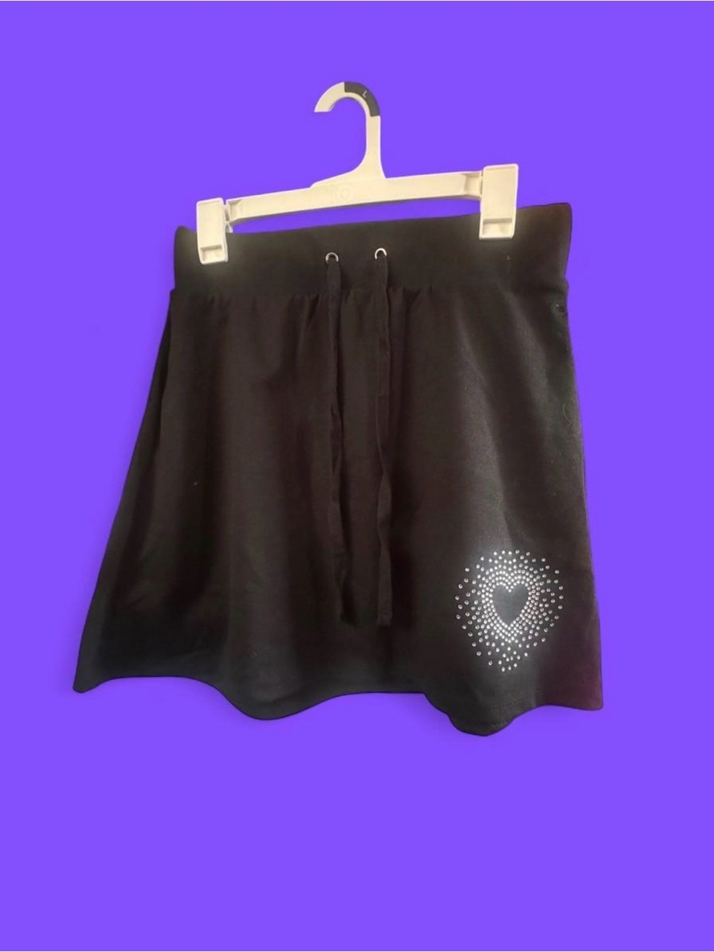 Wild Fable black mini skirt with heart rhinestone design